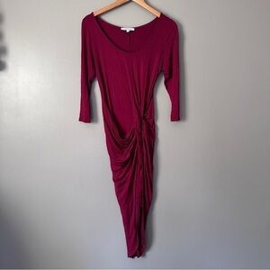 The vanity room red long sleeve midi dress